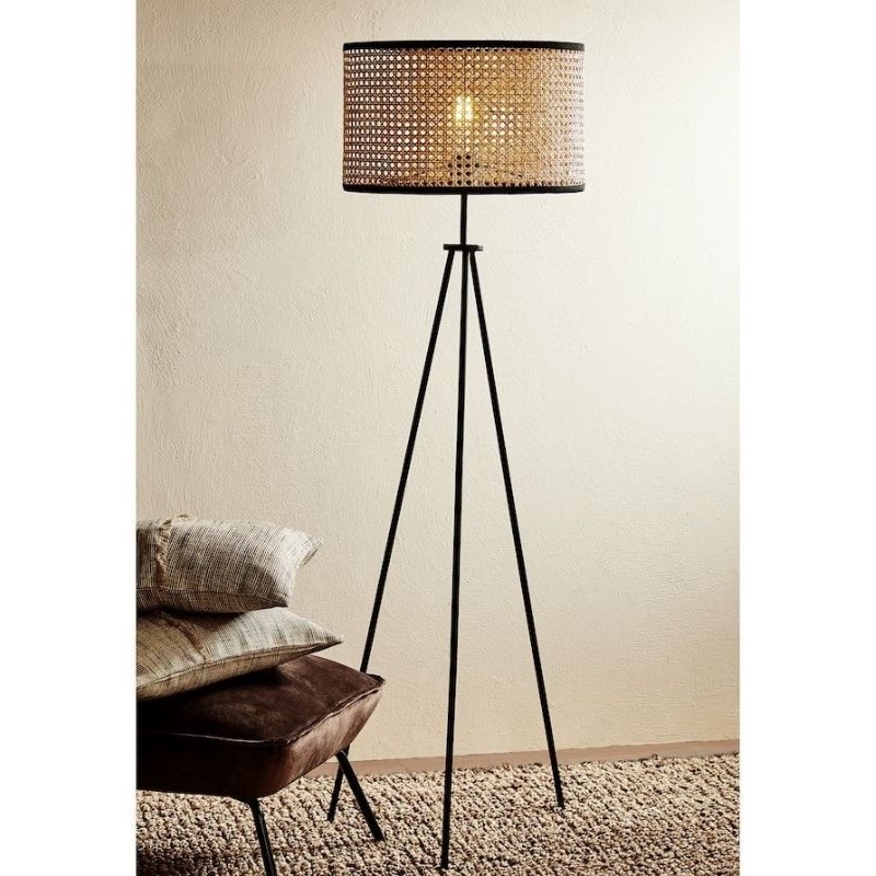 standing lampu kap lampu rotan lampu berdiri diameter kap 40cm