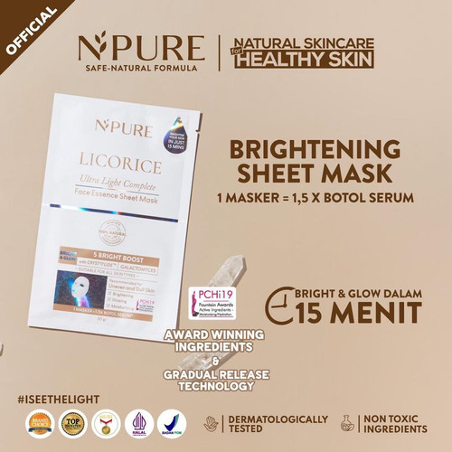 Npure Licorice Ultra Light Complete Face Essence Sheet Mask