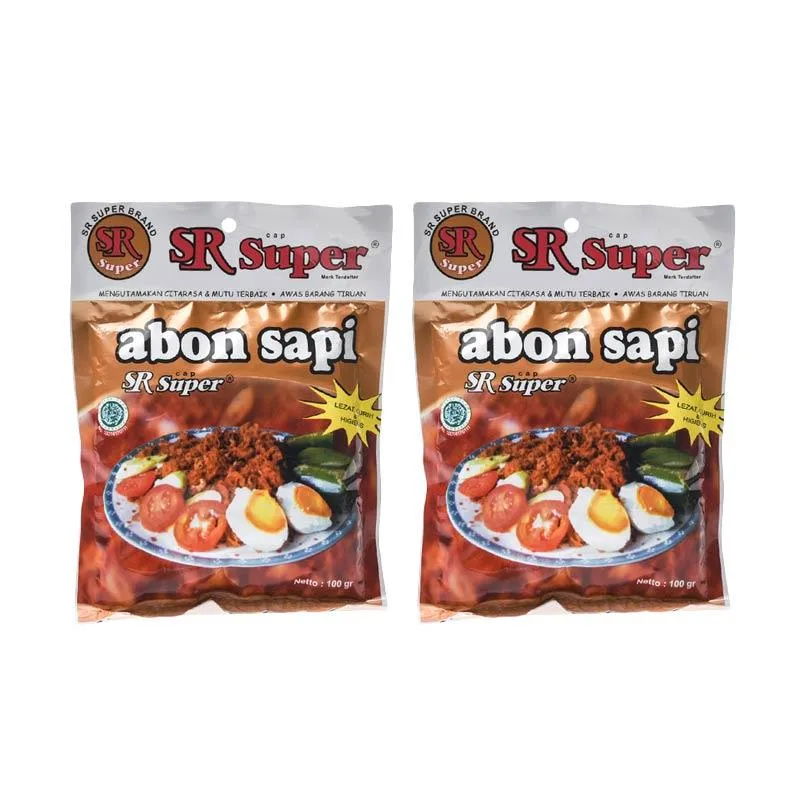 

Abon sapi cap SR super 100 gram