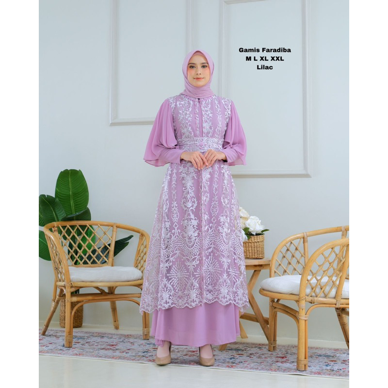 Permata Olshop / Gamis Faradiba Modern Jn / Kebaya Gamis Payet Mewah / Gamis Outer Modern Lepas Pasang / Kebaya Gamis Cardigan / Kebaya Gamis Busui