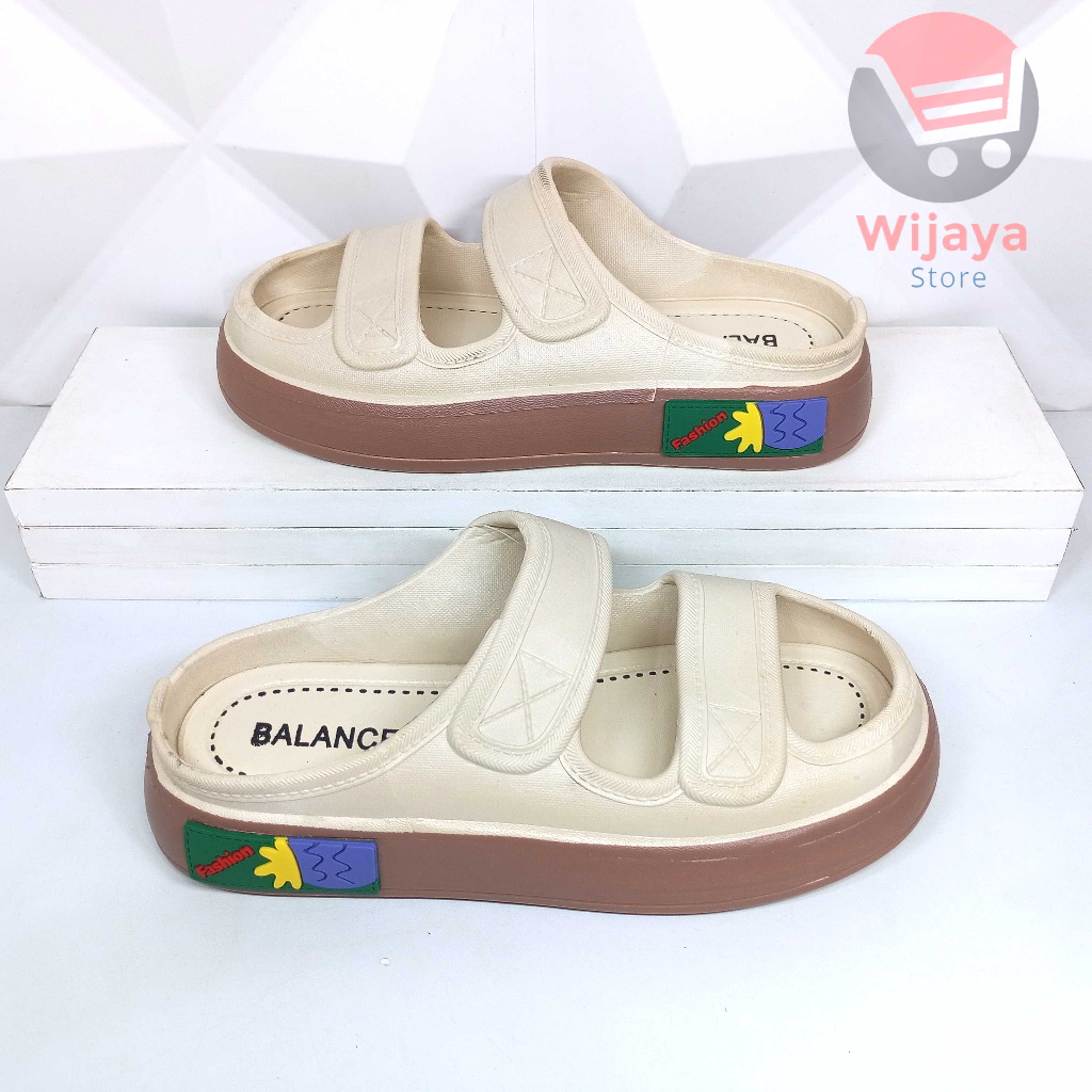 Sandal Wanita Viral Selop Balance 029 Polos Perempuan Import New Sandal Cewek Ban dua Motif Kekinian Nyaman