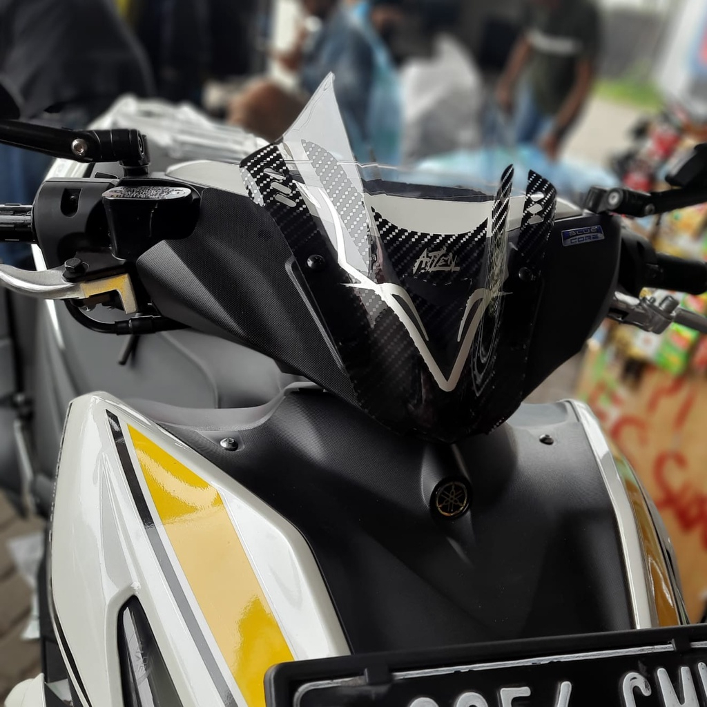 Visor Wind Shield Yamaha Aerox 155 Carbon Twotone Windshield Winsil Aerox 155 2 Tone Two Tone Carbon Karbon Aksesoris Motor Yamaha Aerox 155