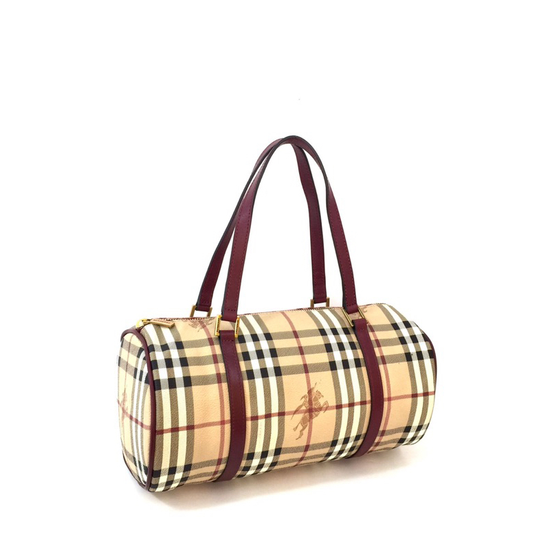 Copper Haymarket Check Barrel Bag