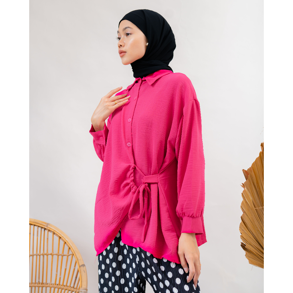 KEMEJA DIANTY OVERSIZE BLOUSE POLOS AIRFLOW PREMIUM SHIRT B650 CO