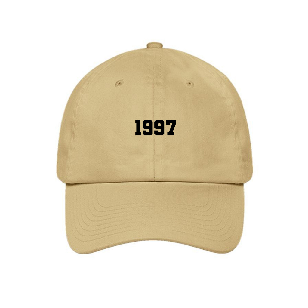 Topi Baseball cap Abjad Tahun lahir 1990 1991 2000 2001 Custom Topi Tanggal Lahir Cream