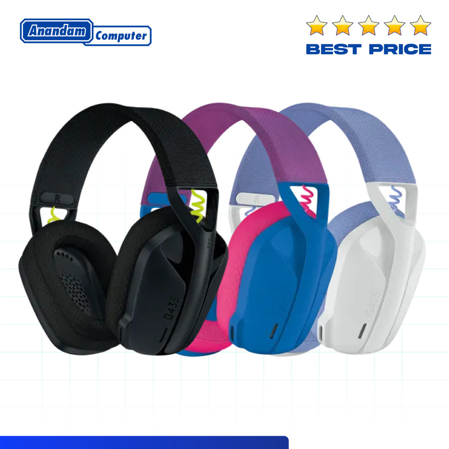 Logitech G435 Headset Gaming Bluetooth Wireless Ultra-light