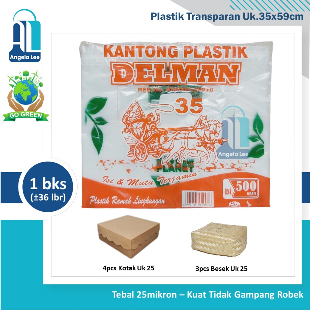 Kantong Plastik TRANSPARAN Belanja Ramah Lingkungan Delman 500gr