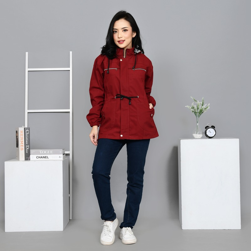 Jaket Parka Wanita Jumbo Bolak Balik Kanvas Premium