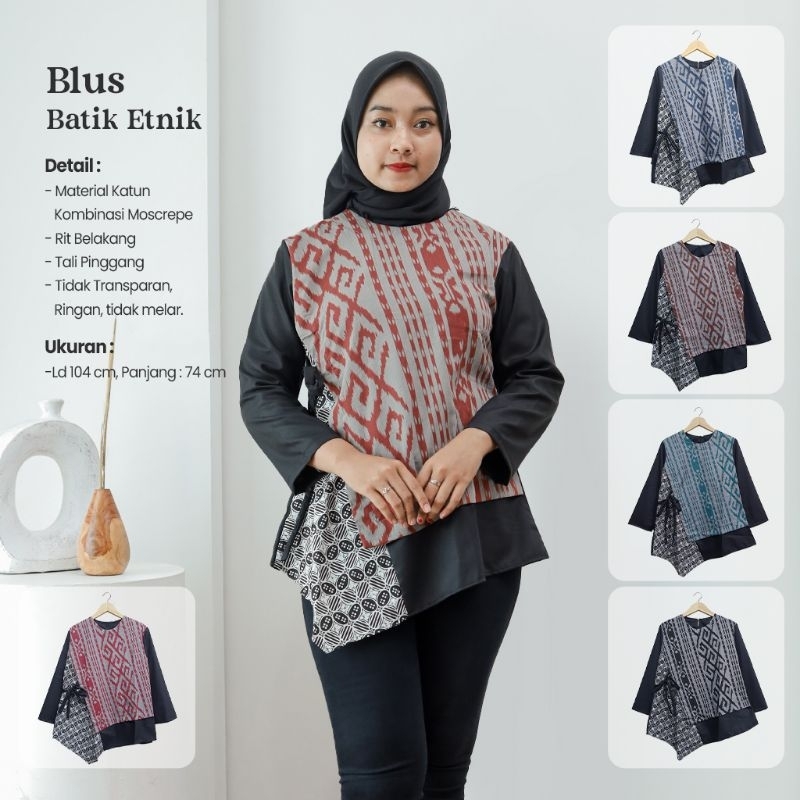 Blus Batik Etnik Kombinasi -Naira Batik