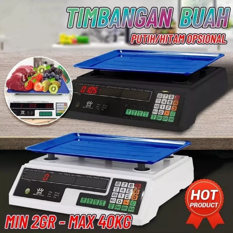 TIMBANGAN BUAH DIGITAL 40 KG/DIGITAL COMPUTING SCALE 40KG DOUBLE DISPLAY