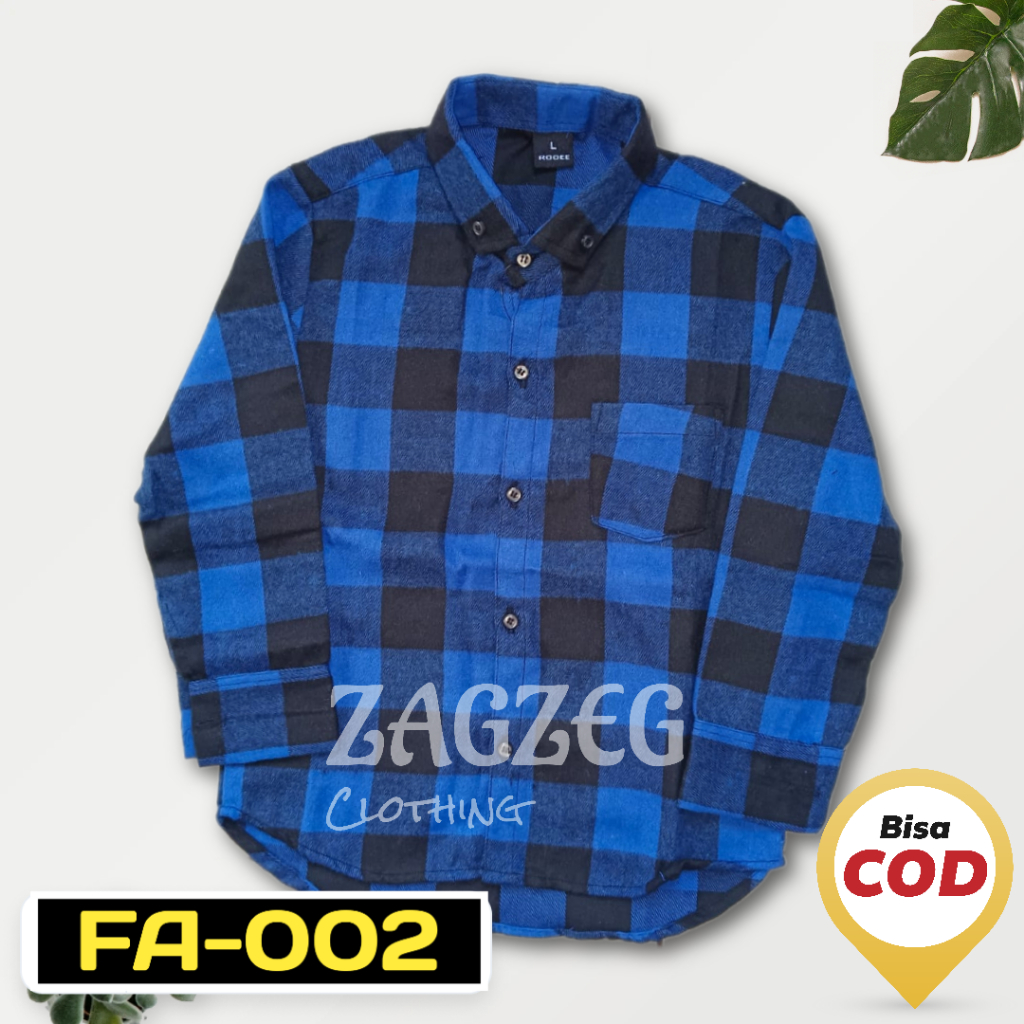 Zagzeg Clothing Kemeja Anak Lengan Panjang Flanel Flannel Kotak Kotak Laki Laki Cowok Usia Umur 7 8 9 10 11 12 tahun Bisa Couple