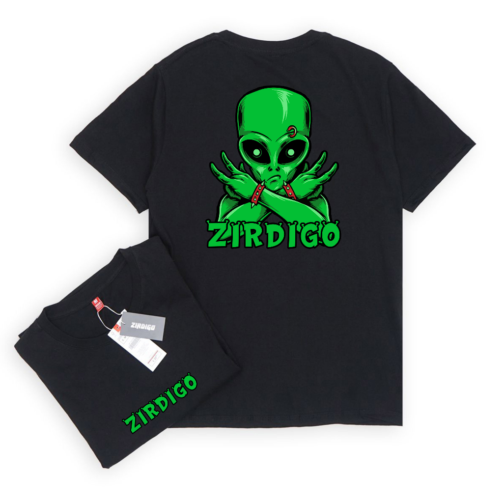 Zirdigo Kaos Distro Zirdigo Alien debe Lengan Pendek Print Quality Baju Pria