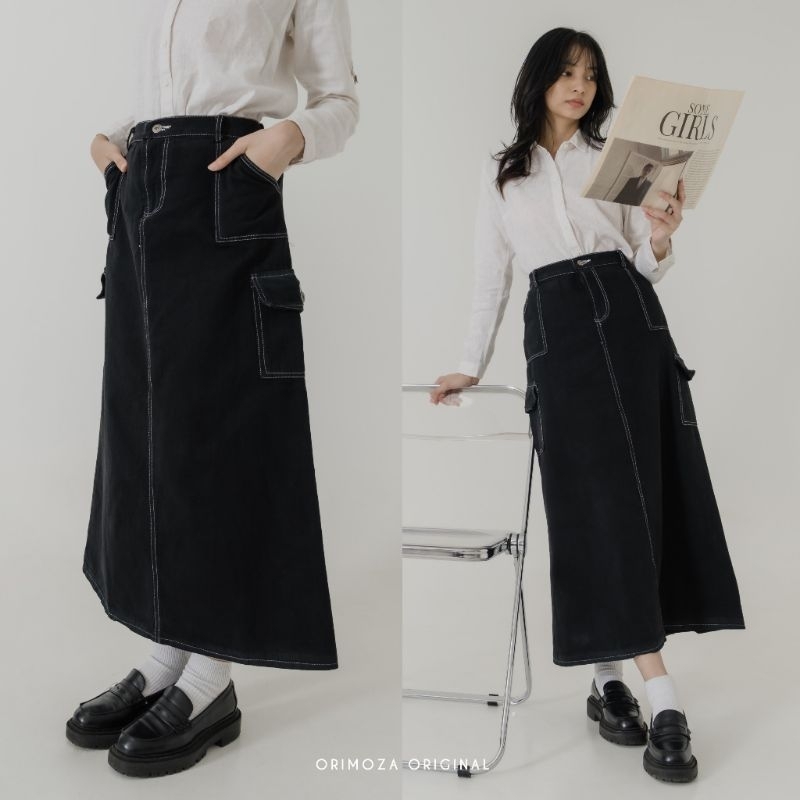 Rok Cargo List Skirt Jeans