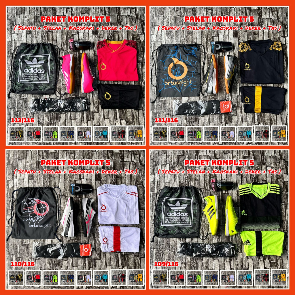 COD SEPATU FUTSAL PAKET KOMPLIT 5 SET SEPATU FUTSAL PAKET LENGKAP