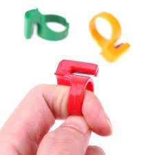 Cincin Pelindung Jari Bahan Plastik Dengan Pemotong Benang (3pcs)