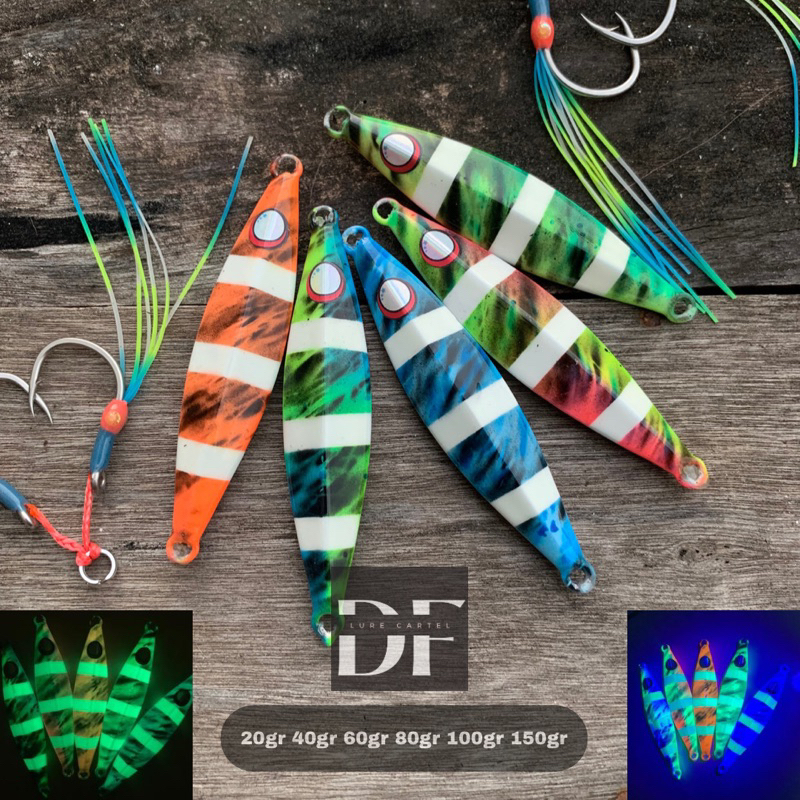 Metal jig Koika full Glow gid Rattle 40gr 60gr 80gr 100gr 150gr Jig Only no assist