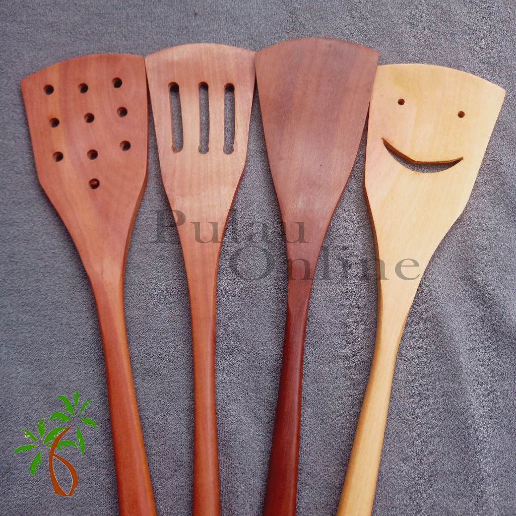 Set Sutil Kayu / Paket Spatula Kayu / Hampers Spatula Kayu / Set Spatula Kayu - Pulau Online