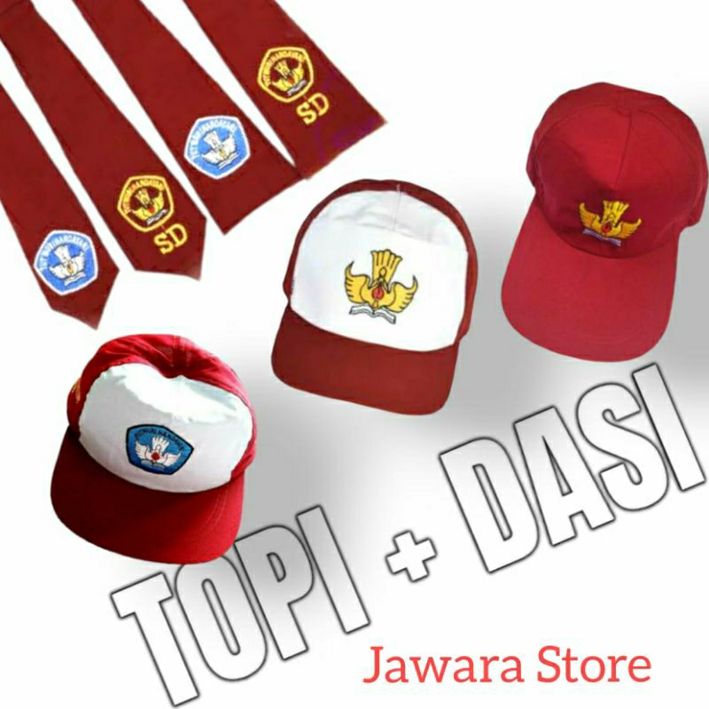 Topi SD Merah Putih Dasi