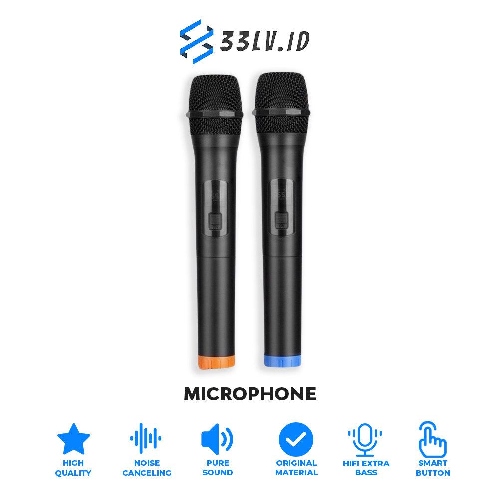 【33LV.ID】Mic Wireless Double dan Single Sound Best Mikrofon Dinamis Profesional