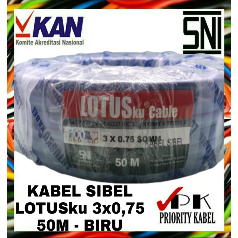 Kabel Pompa Submersible Sibel LOTUSku HYO 3x0,75 3x0.75 50 meter (50M)