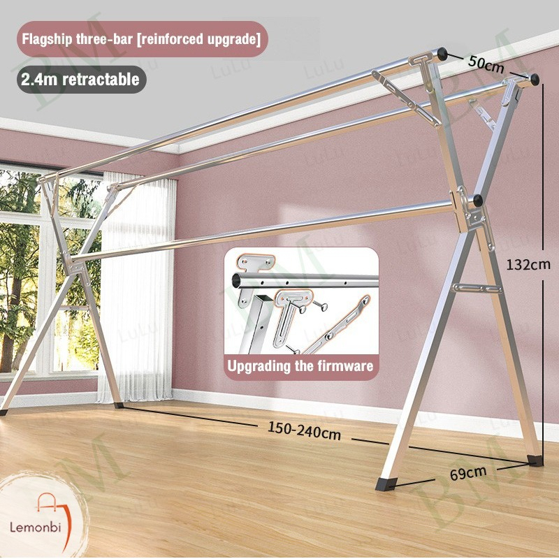 home Jemuran Baju /Jemuran/ Jemuran baju stainless steel/Jemuran Pakaian 240cm jemuran hanger /jemuran baju lipat