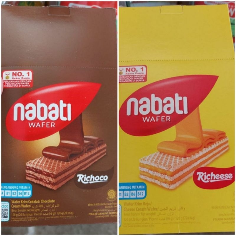 

Nabati Wafer Rasa Cokelat Keju Richeese Richoco Box Isi 20 Pcs 6 Gr