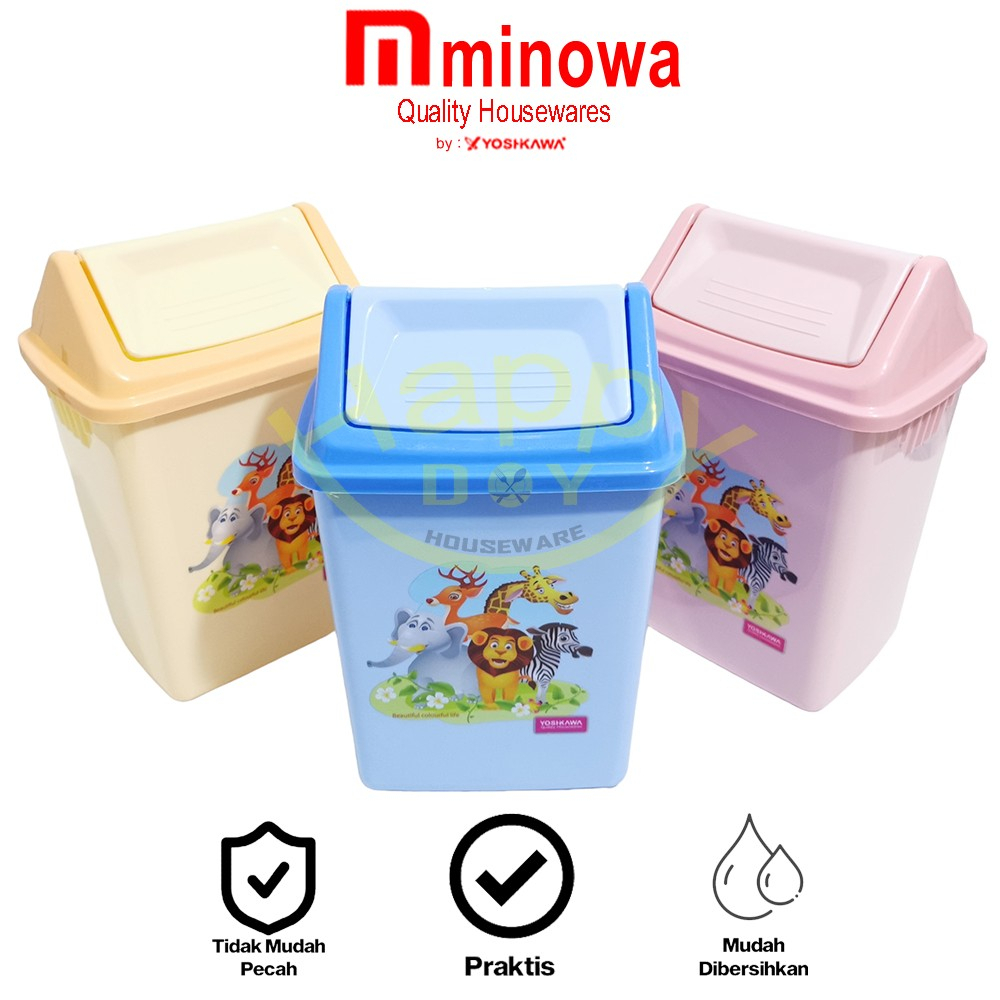 YOSHIKAWA TEMPAT SAMPAH TUTUP PUTAR SWING MOTIF PI-1015