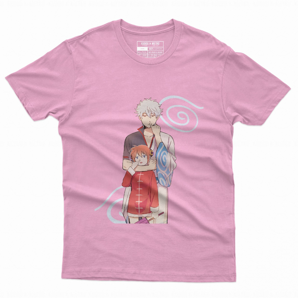 Tshirt Gin x Kagura Pink Anime Manga Gintama Premium Unisex