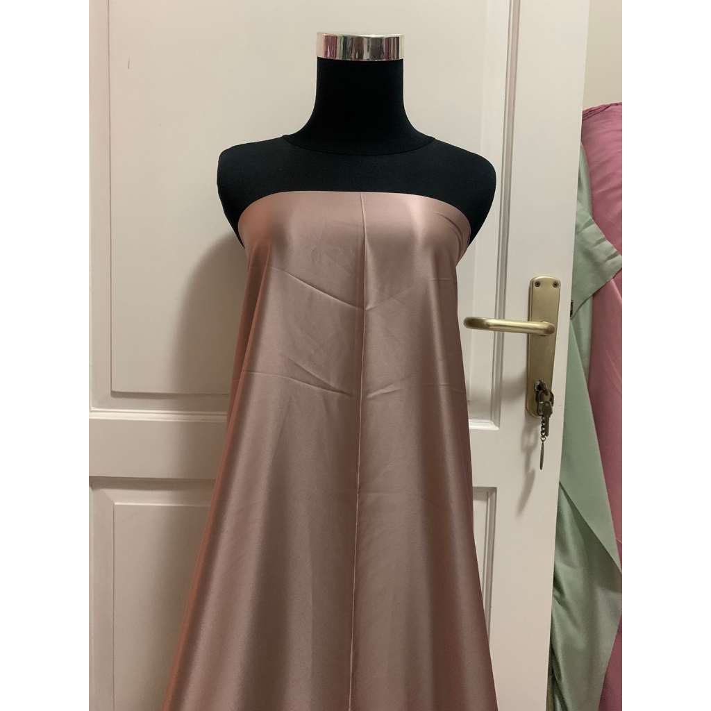 Bahan Satin Maxmara Silk Lux Premium Meteran Mewah Warna Hazelnut