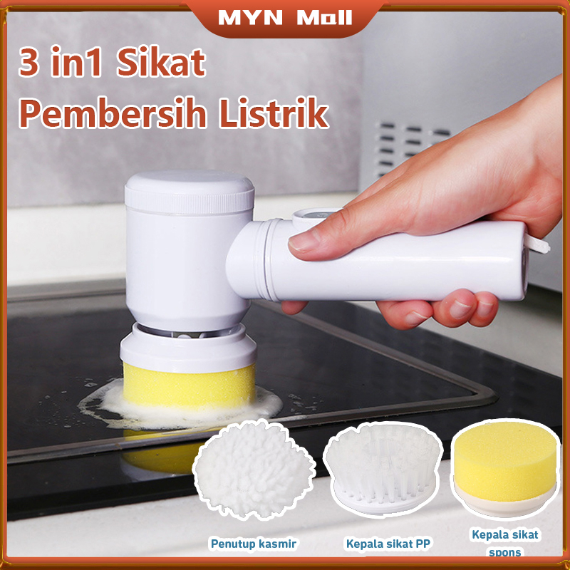 Magic Brush 3 in 1 Rechargeable / Sikat Pembersih Listrik Wireless Handheld Cleaner Rechargeable Spin Scrubber Waterproof Washer untuk Dapur Rumah