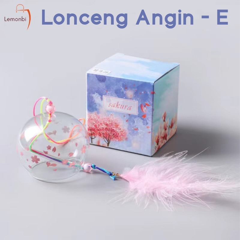 LONCENG ANGIN lonceng angin kaca Gantung Motif Bunga Sakura Bahan Kaca Untuk hadiah