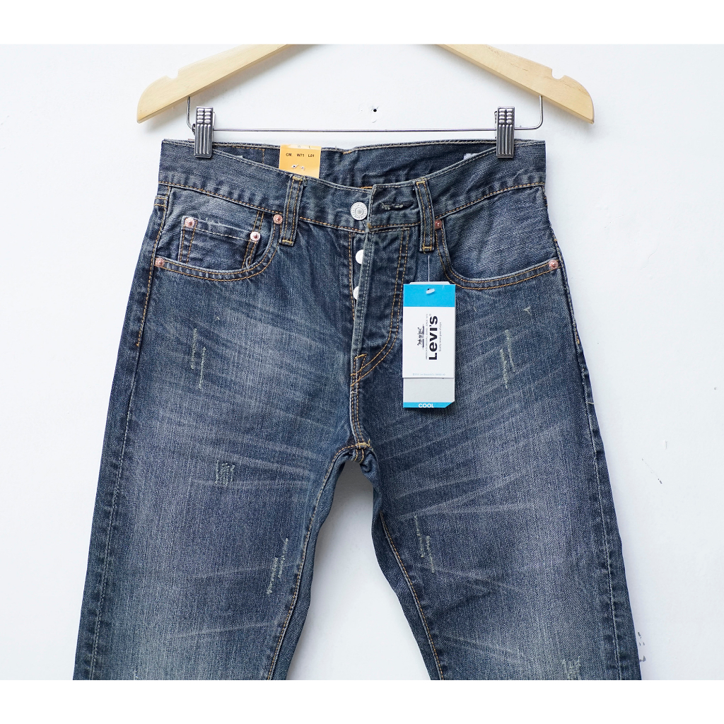 Levis 501 Destroy - Celana Jeans Pria - Bonus Paperbag