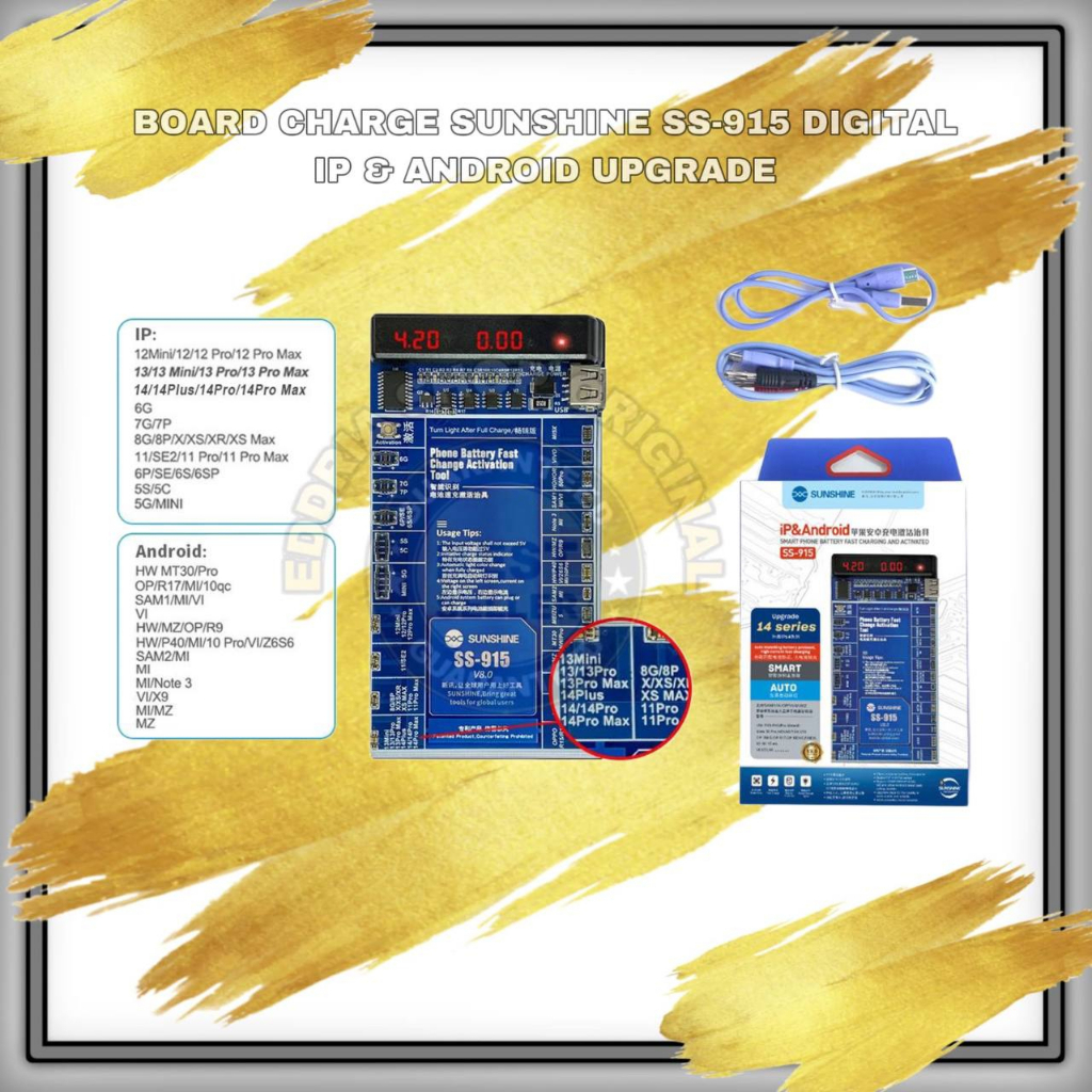 Board Pengisian Baterai Digital Iphone/Android Digital Sunshine Ss-915 Full New