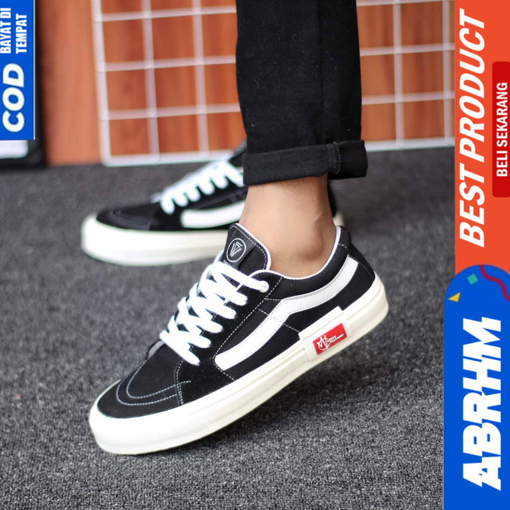 ABRHM Sepatu Sneakers Ukuran Besar 38-47 Og Hitam Pria Hitam