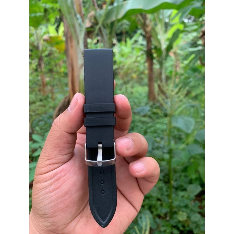 Strap tali jam tangan karet rubber berkualitas tanpa jahit 22mm