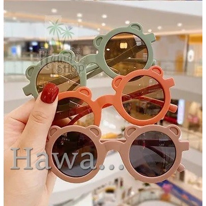 Kacamata bulat bear Fashion Anak Sunglases korea