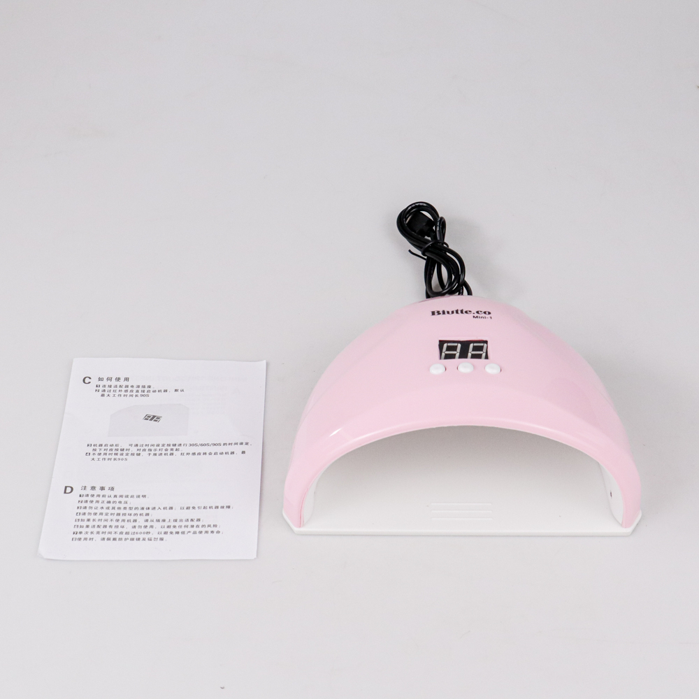 Biutte.co Pengering Kutek Kuku UV LED Nail Dryer 36W 54W - Mini-1 - Pink Putih