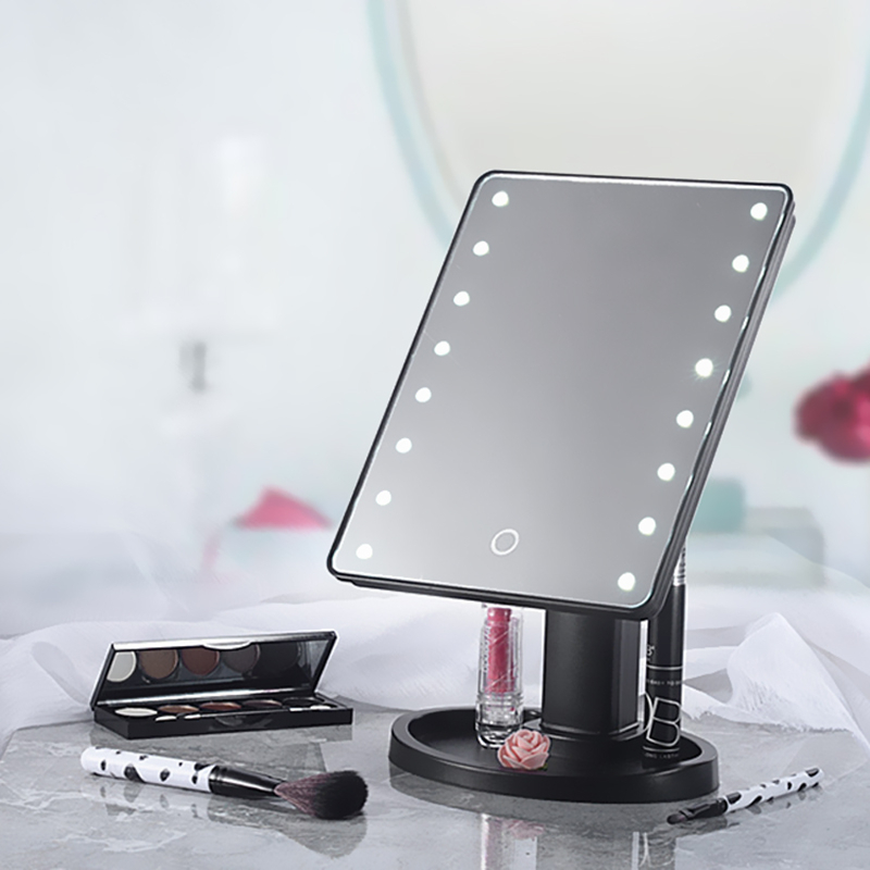 Cermin Kaca Makeup Lampu Led Mirror 20 LED Light Bluetooth Portable Usb