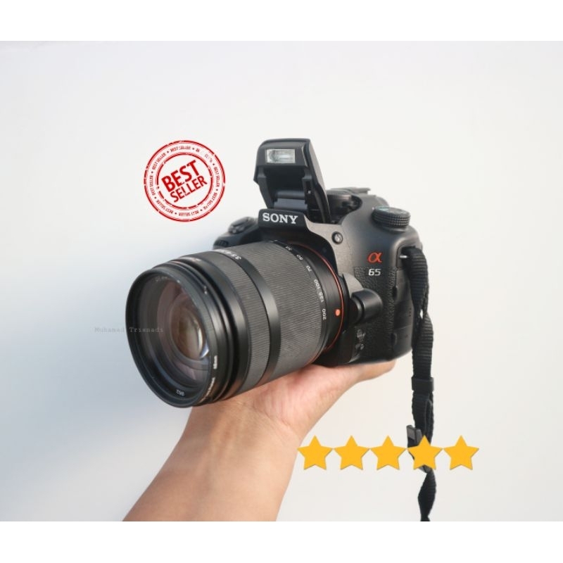 Camera Kamera DSLR SLR Sony A65 Lensa 18-200mm Hitam Murah