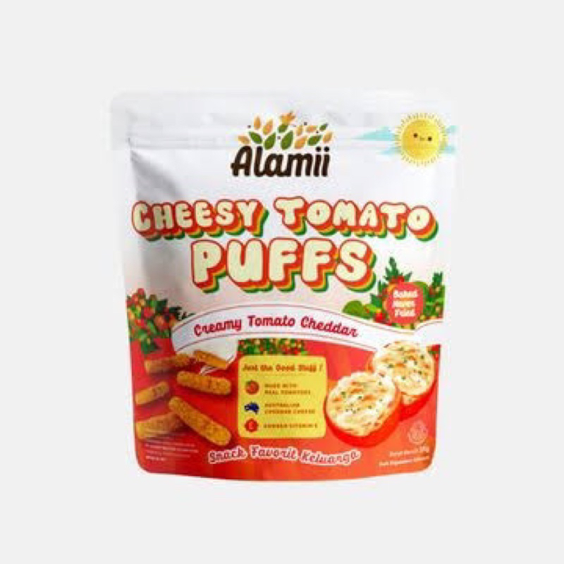 ALAMII PUFFS / SNACK BAYI SEHAT ALAMI / SNACK MPASI / ALAMI COKELAT KEJU TOMAT JAGUNG 25 gr 30gr
