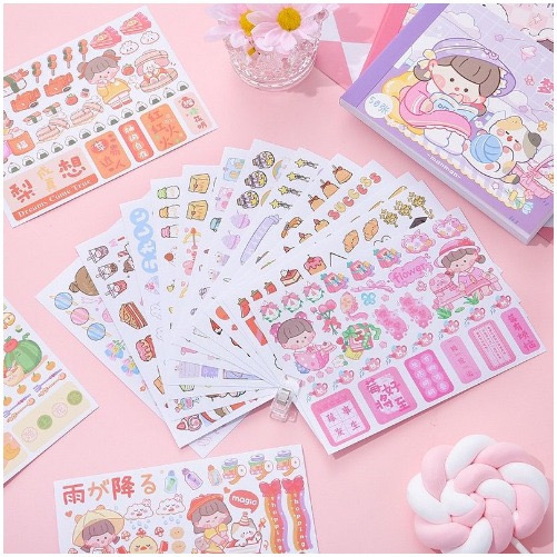 Sticker Book Buku stiker DIY un MOMO DIY 50 Lembar - Sticker Korea Lucu Viral Imut