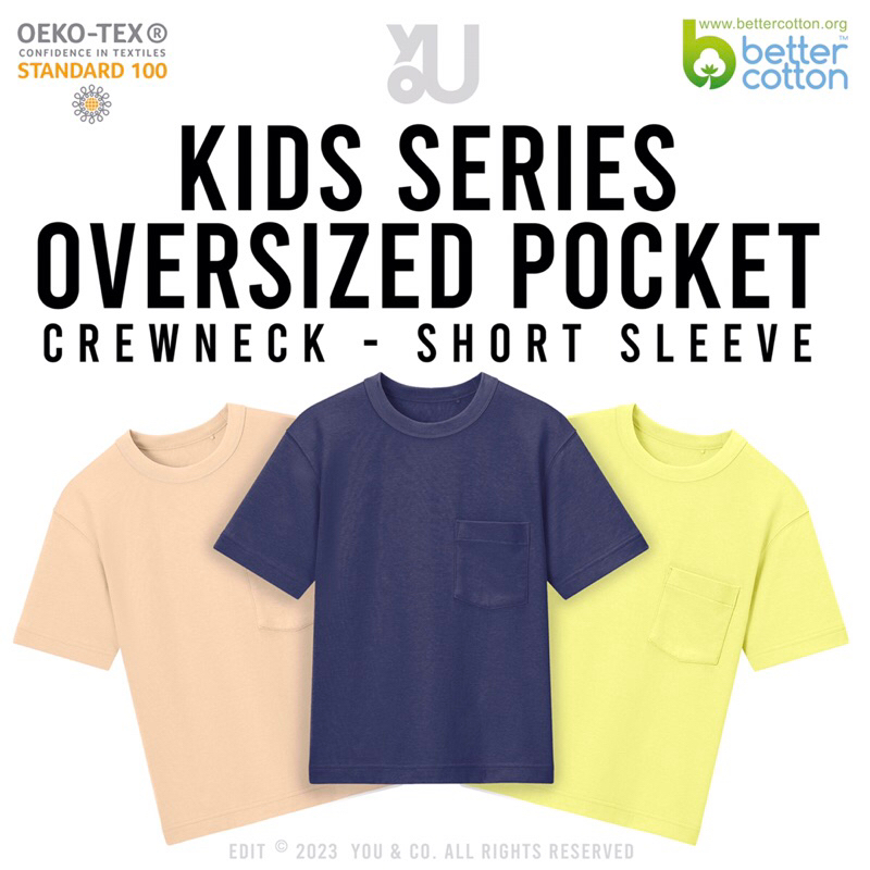KAOS POLOS ANAK POCKET SAKU OVERSIZE KIDS UNISEX COTTON COMBED 24s PREMIUM TSHIRT KOREA LIKE UNIQLO