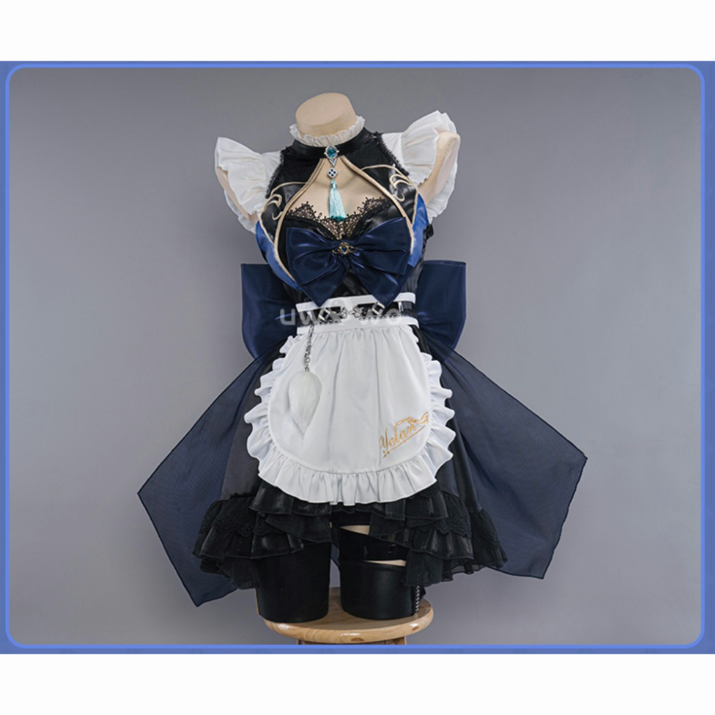 PRE-SALE UWOWO Yelan Cosplay Game Genshin Impact Fanart Yelan Maid Cosplay Dress Maid Costume Role Play Outfit