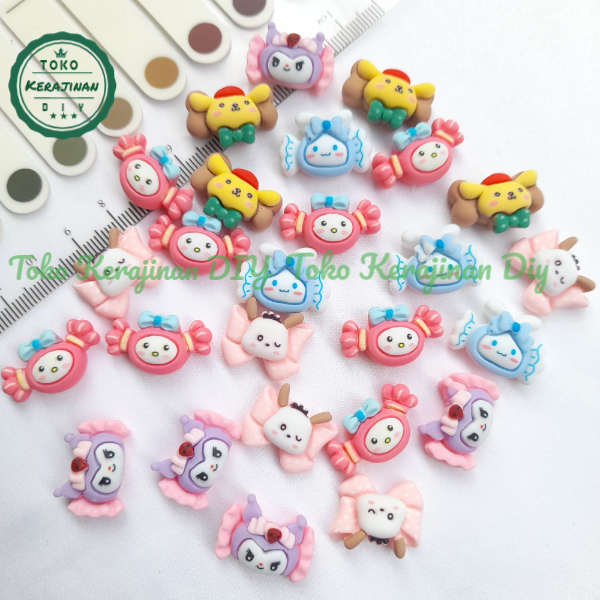 (5 Pcs) Clay Resin Tempel Pastel Terbaru Lucu