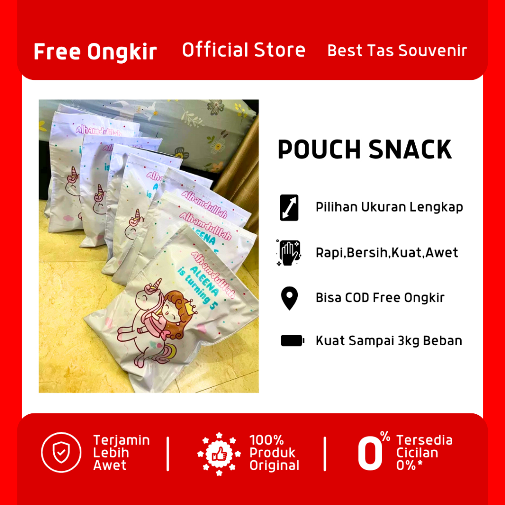 

POUCH SNACK STANDART TERLENGKAP TERMURAH FREE CUSTOM NAMA Tas Bungkus Kado Terbaru Kemasan Snack Hampers Goodiebag New