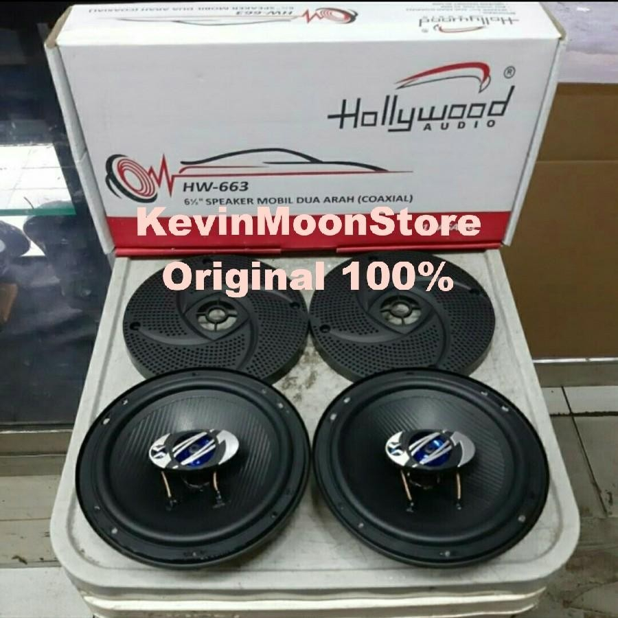 Speaker mobil 6 inch coaxial Hollywood HW-663 kualitas bagus (isi 2 pcs )