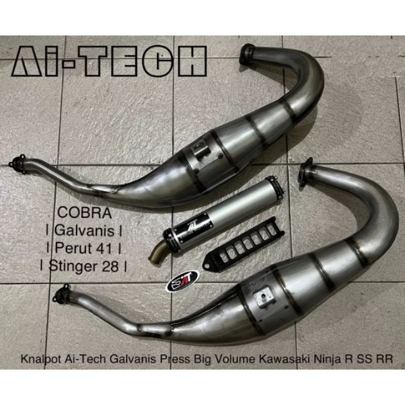 KNALPOT AITECH COBRA BIG VOLUME BIG VOL NINJA R RR SS ZX NEW OLD CBU 150 2TAK GALVANIS PLAT ORI ORIG