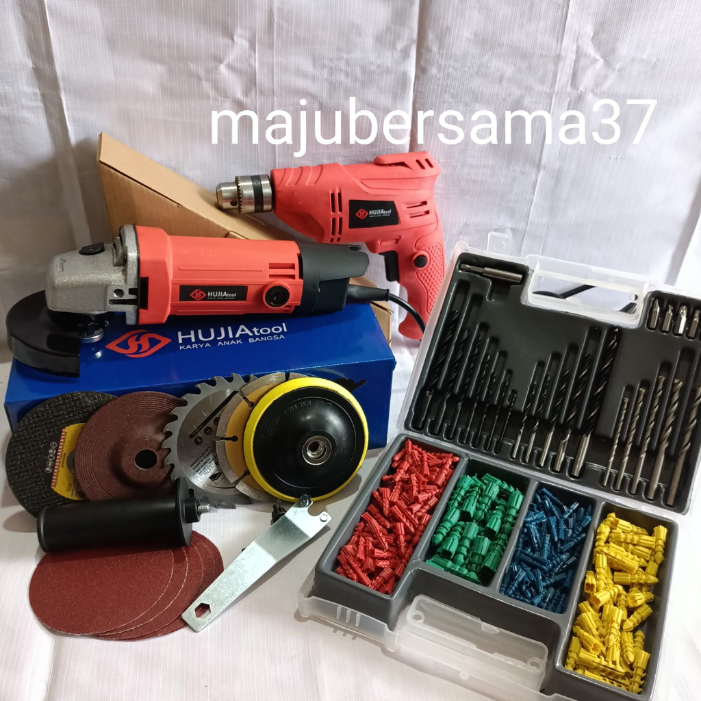 Vr. paket mesin gerinda listrik 5 mata hujia bor listrik hujia hb2110 varian mata bor tangan