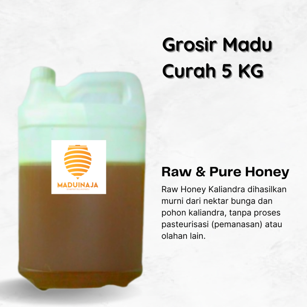 

Grosir Madu Murni Kaliandra 5 KG Madu Curah Nektar Bunga