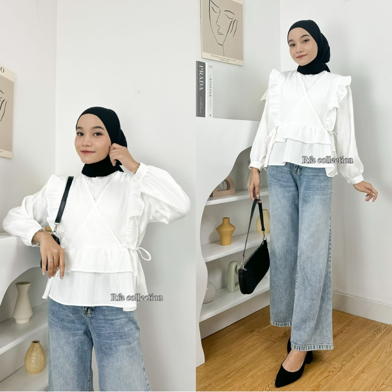 ATASAN KEMEJA WANITA THALIA BLOUSE TERBARU BAHAN BABY CRUSH PREMIUM SOFT